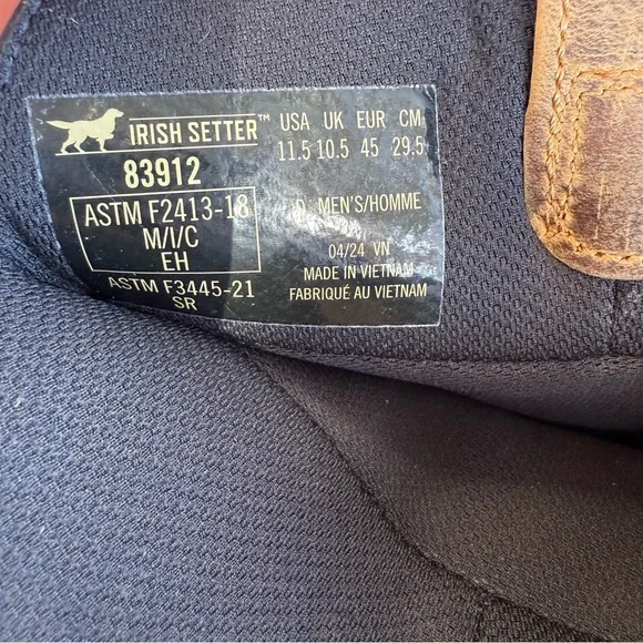 NEW Irish Setter Marshall Men’s 11” Waterproof Leather Safety Toe Pull-On Boot - Picture 9 of 9